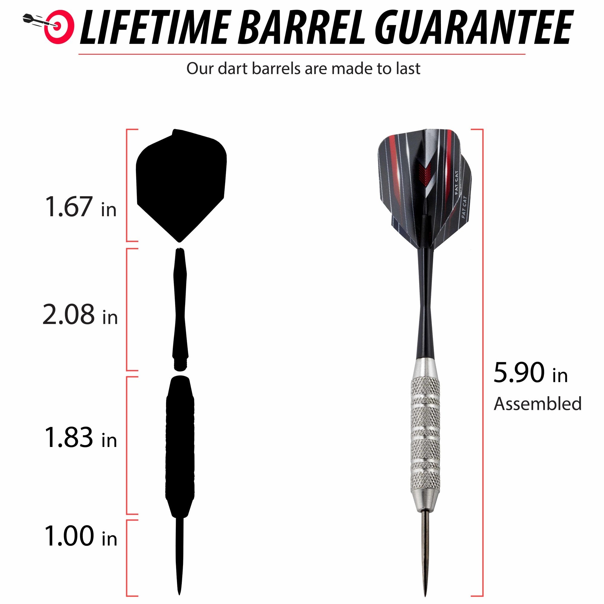 Fat Cat 15 Darts in a Jar Steel Tip 20 Grams