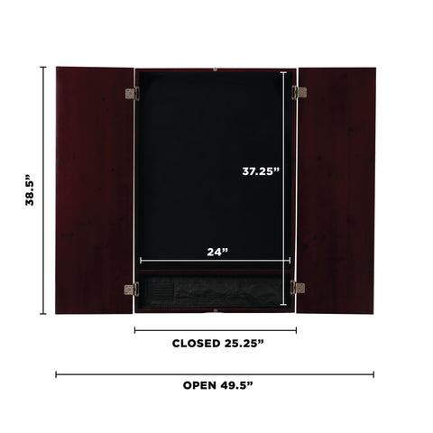 Image of Viper Showdown Electronic Dartboard, Metropolitan Mahogany Cabinet, "The Bull Starts Here" Throw Line Marker & Shadow Buster Dartboard Lights