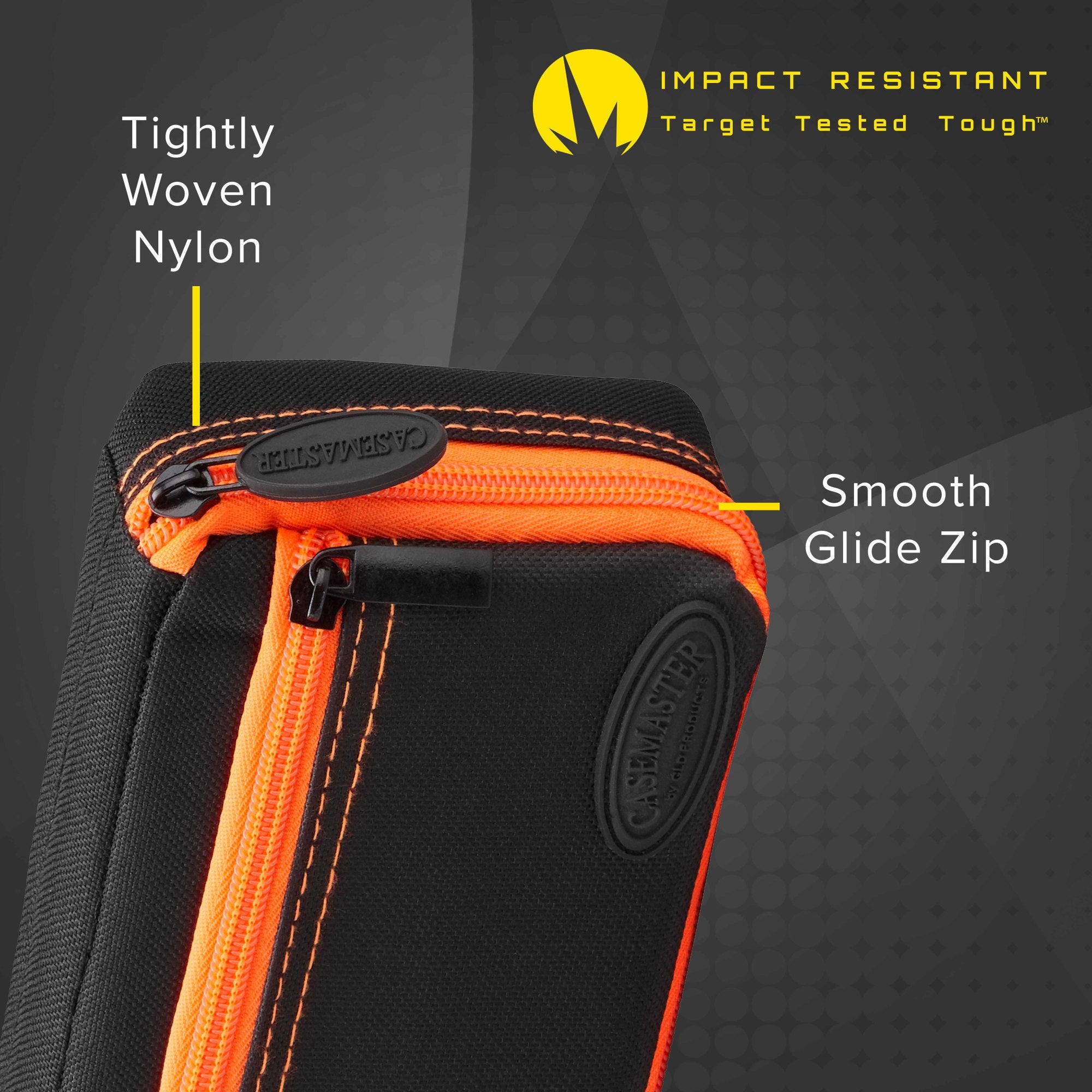 Casemaster Plazma Dart Case Black with Orange Zipper