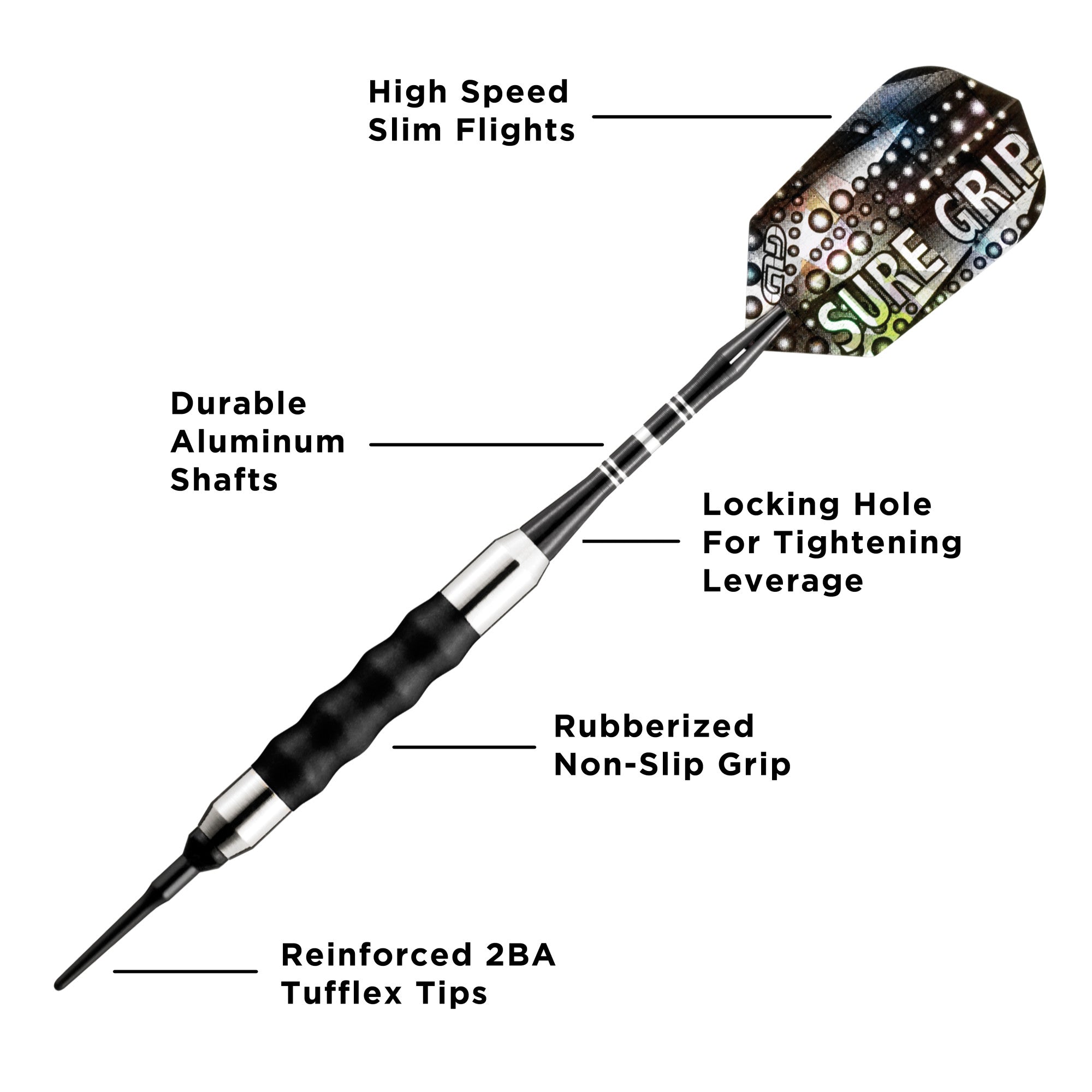 Viper Sure Grip Soft Tip Darts Black