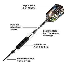 Viper Sure Grip Soft Tip Darts Black 