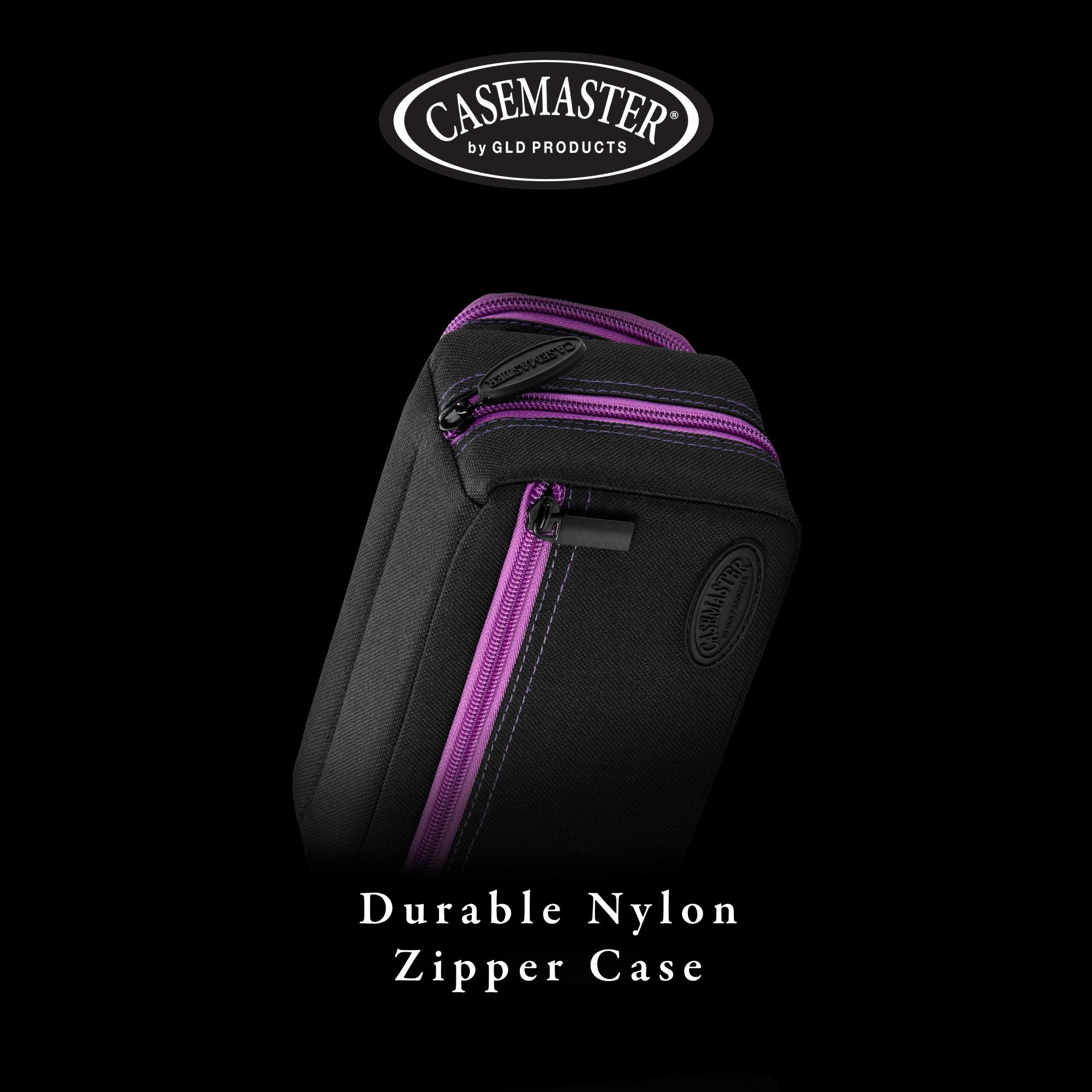 Casemaster Plazma Pro Dart Case Black with Amethyst Zipper and Phone Pocket