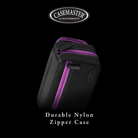 Image of Casemaster Plazma Pro Dart Case Black with Amethyst Zipper and Phone Pocket