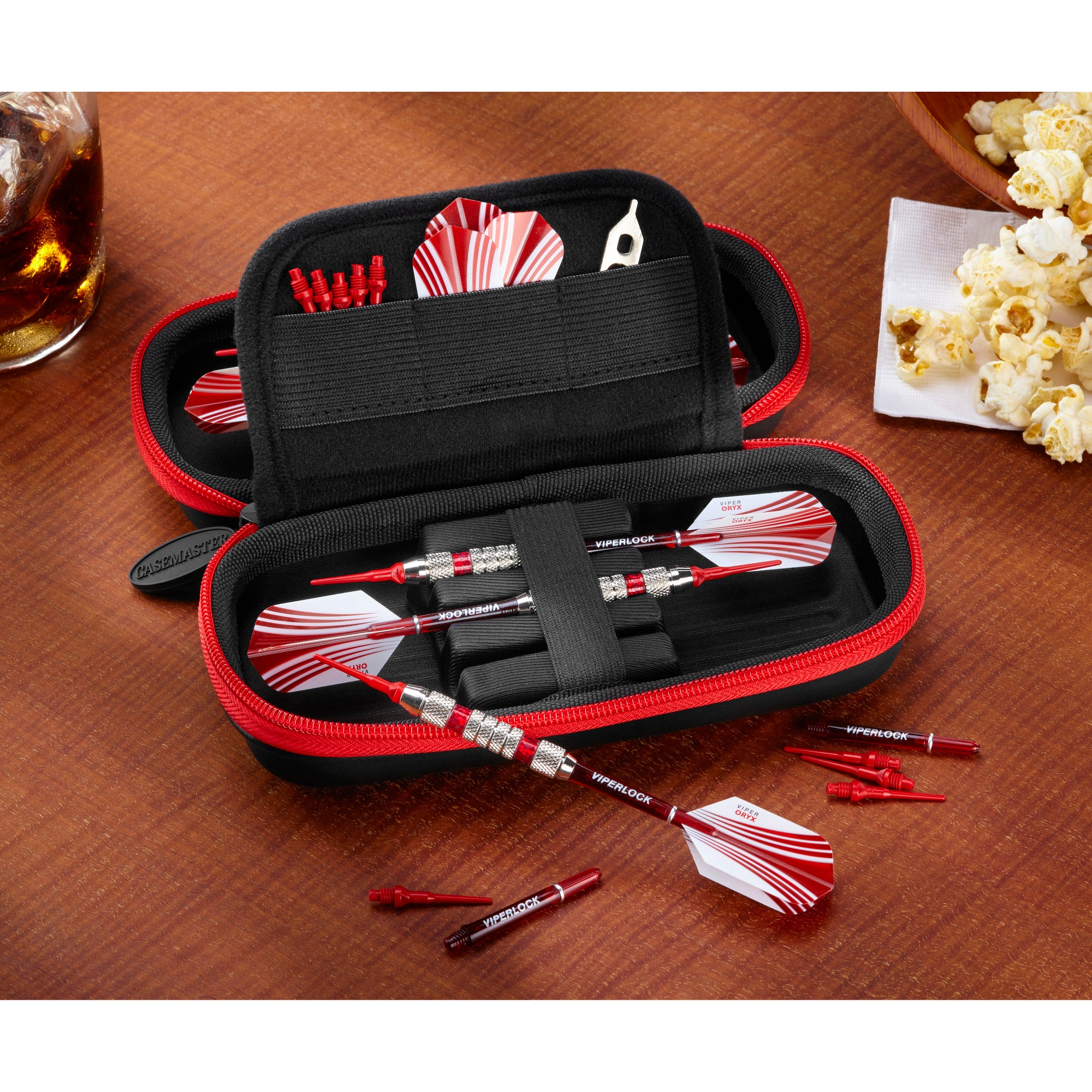 Casemaster Sentry Dart Case with Red Zipper