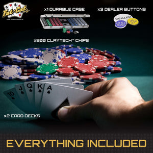 Fat Cat 500Ct Texas Hold'Em Poker Chip Set