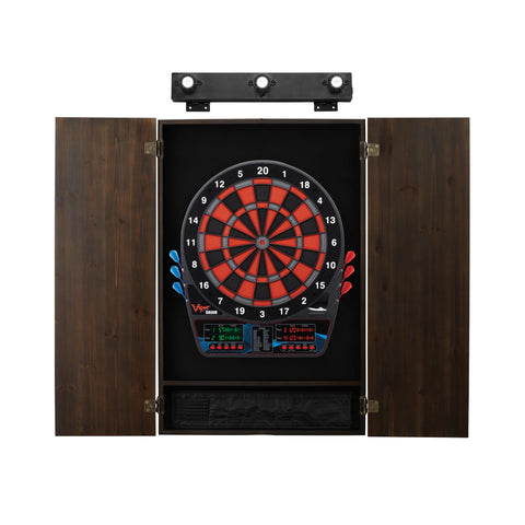 Image of Viper Orion Electronic Dartboard, Metropolitan Espresso Cabinet & Shadow Buster Dartboard Light Bundle