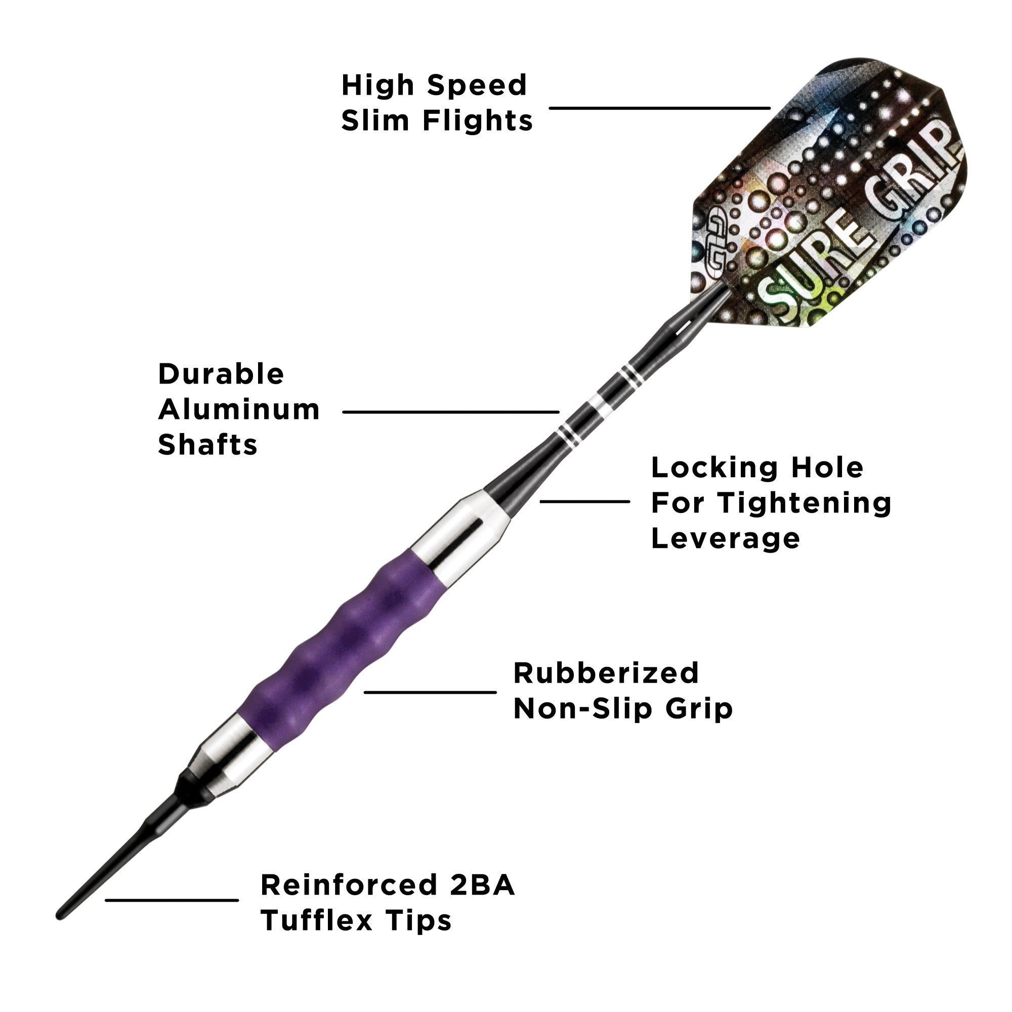 Viper Sure Grip Soft Tip Darts Purple