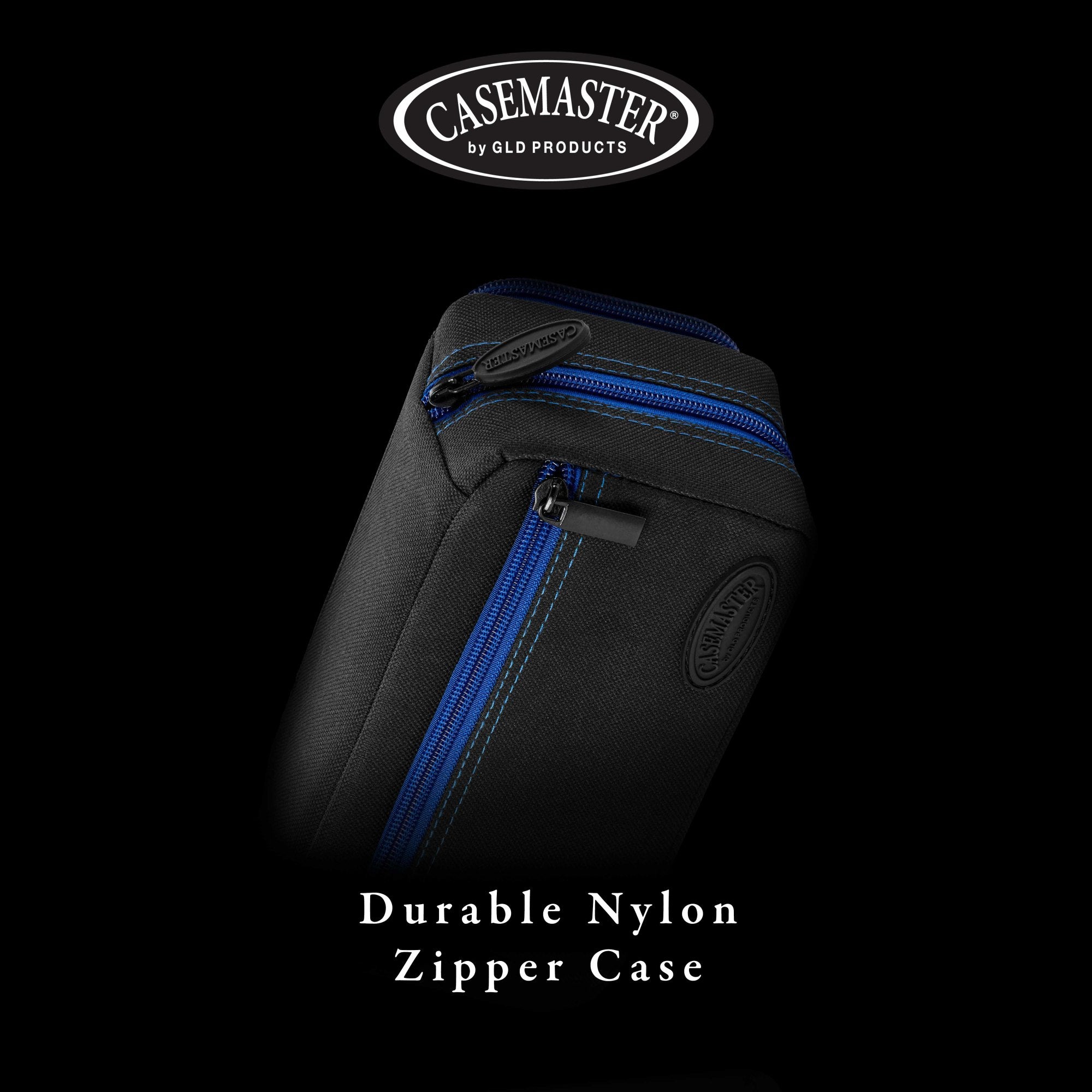 Casemaster Plazma Pro Dart Case Black with Sapphire Zipper and Phone Pocket