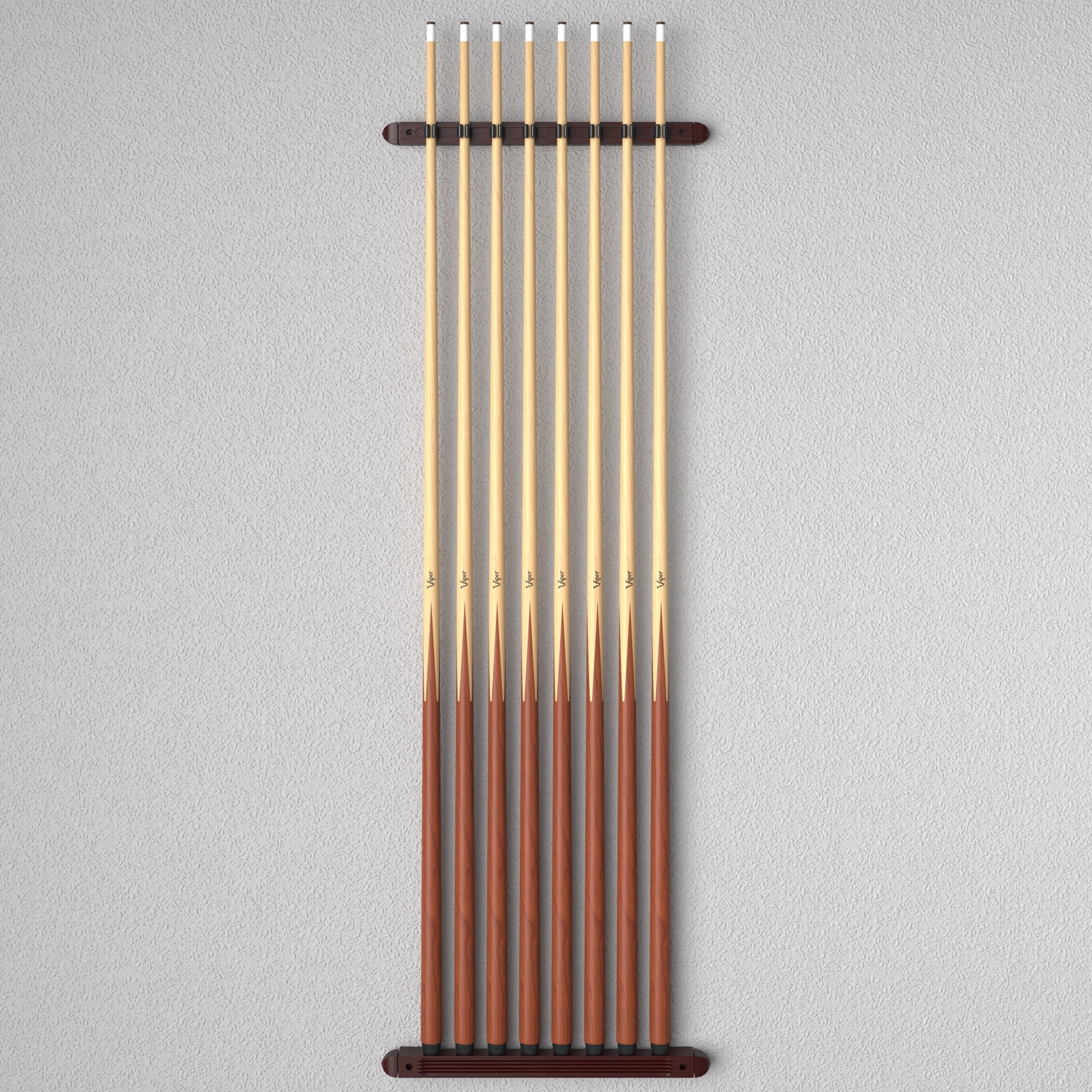 Viper Mahogany 8 Cue 2-Piece Wall Cue Rack