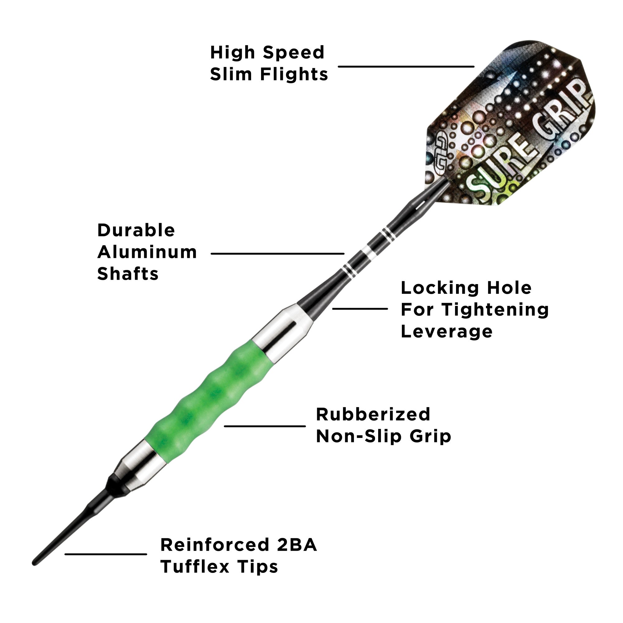 Viper Sure Grip Soft Tip Darts Green