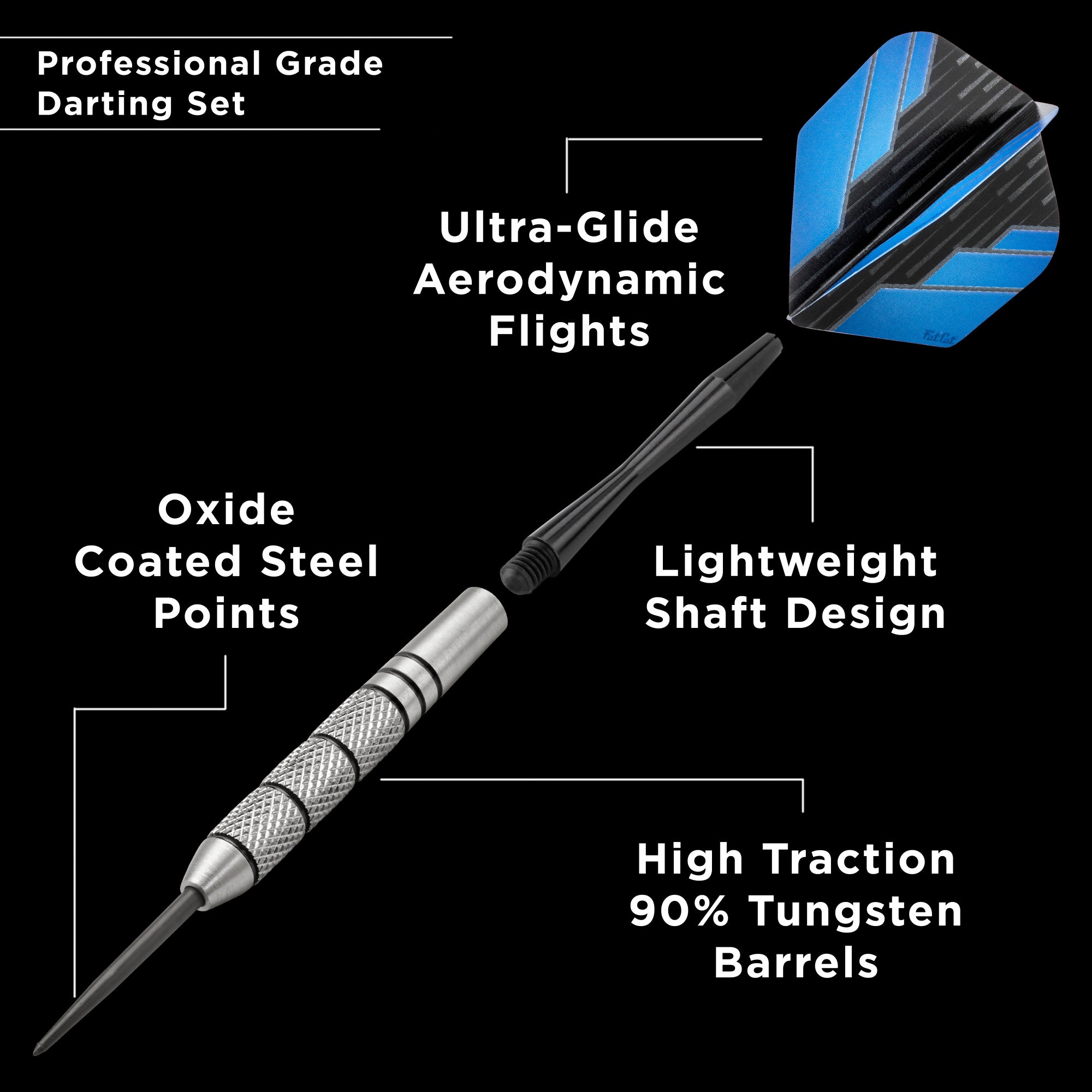 Fat Cat Bulletz 90% Tungsten Steel Tip Darts 23 Grams