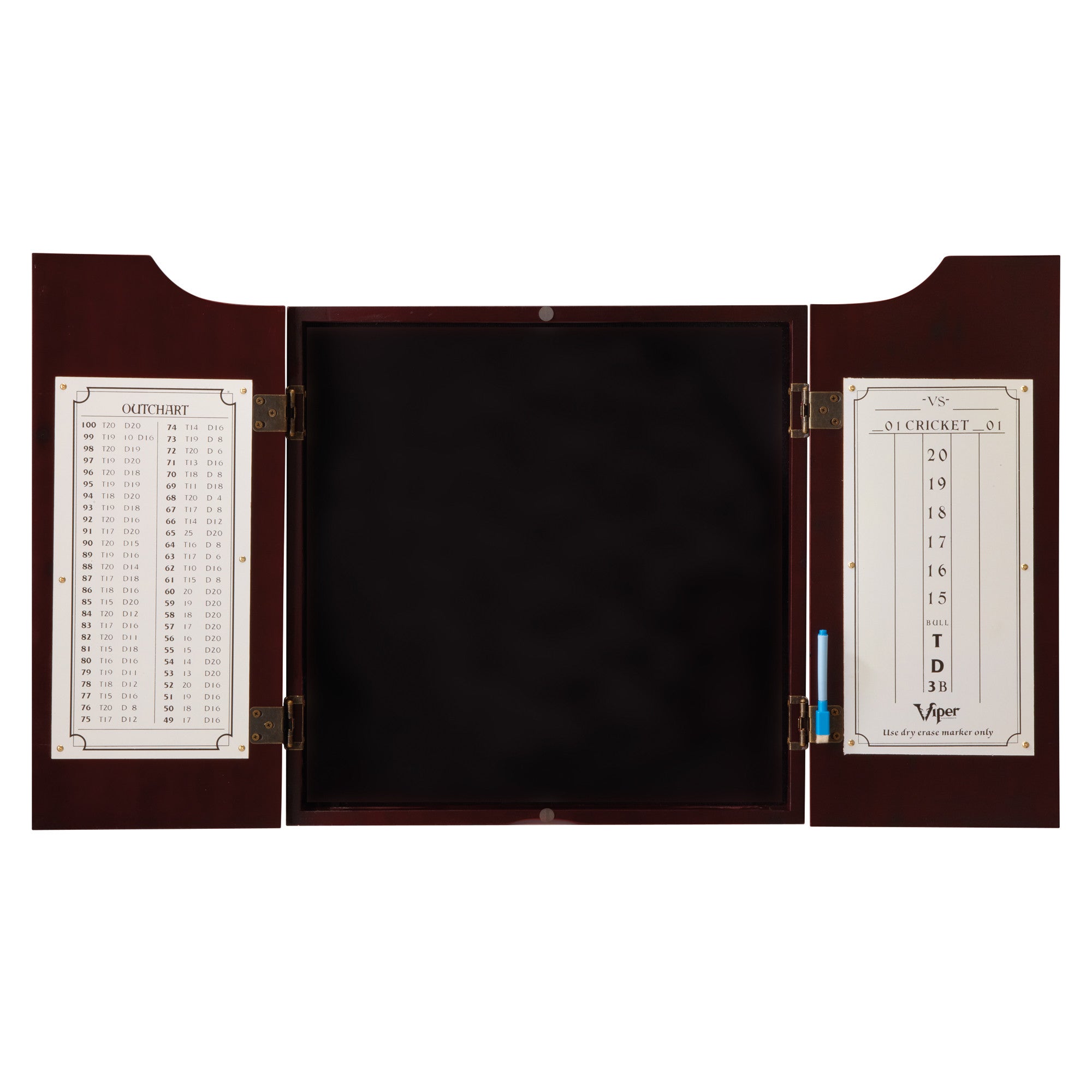 Viper Razorback Sisal Dartboard, Hudson Mahogany Cabinet, Padded Mat & Black Mariah Steel Tip Darts