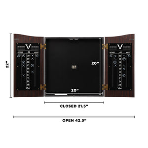Viper Vault Cabinet with Shot King Sisal Dartboard, Padded Dart Mat & Shadow Buster Dartboard Lights