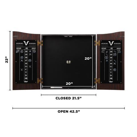 Image of Viper Vault Dartboard Cabinet with Shot King Sisal Dartboard