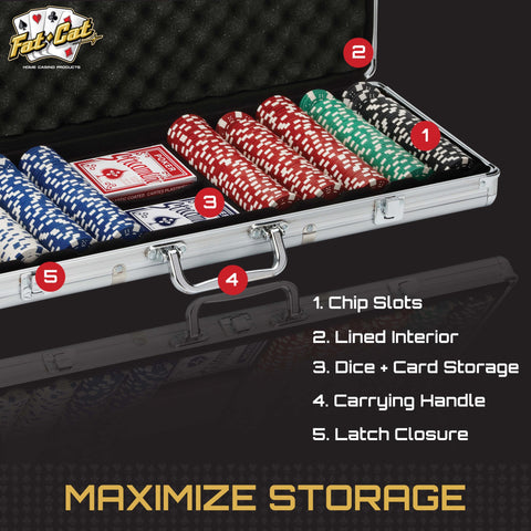 Image of Fat Cat 500Ct Texas Hold'Em Poker Chip Set
