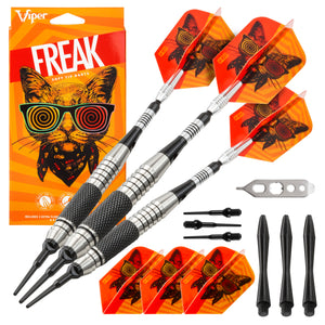 Viper The Freak Soft Tip Darts Knurled and Grooved Barrel 18 Grams and Casemaster Deluxe Pink Nylon Dart Case