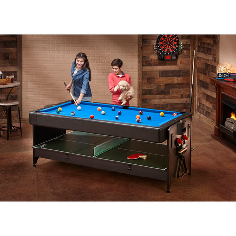 Image of Fat Cat Original 3-in-1 7' Pockey Multi-Game Table Blue
