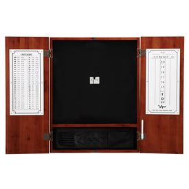 Viper Razorback Sisal Dartboard, Metropolitan Cinnamon Cabinet, Shadow Buster, Padded Mat & Underground Raven Steel Tip Darts 