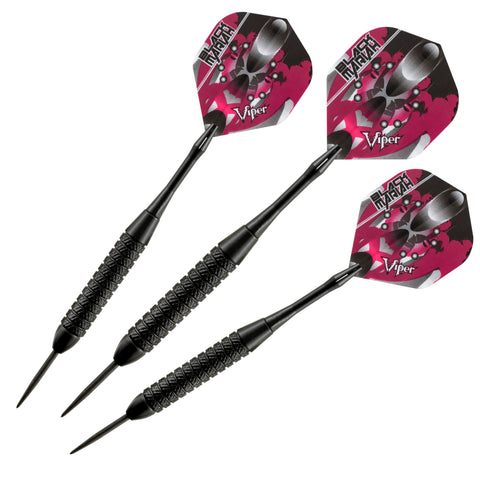 Image of Viper Razorback Sisal/Bristle Dartboard with 22 Gram Steel Tip Darts, Laser Dart Throwline, Round Wall Defender & Small Chalk Scoreboard