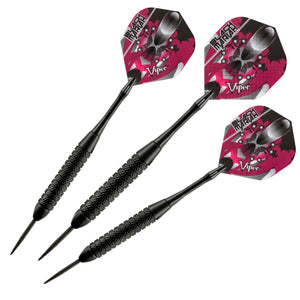 Viper Razorback Sisal/Bristle Dartboard with 22 Gram Steel Tip Darts, Laser Dart Throwline, Round Wall Defender & Small Chalk Scoreboard