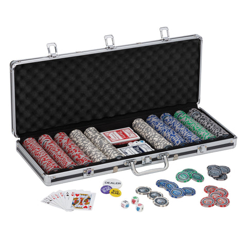 Image of Fat Cat Bling Poker Chip Set, 2ct Acrylic Chip Trays & Automatic Card Shuffler