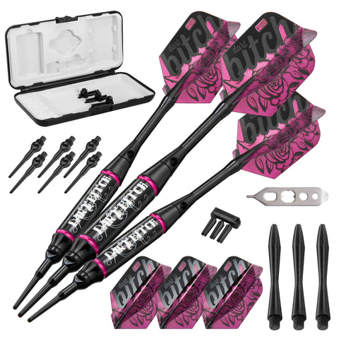 Image of Viper Vanity Dart Bitch Soft Tip Darts 16 Grams, Viper Underground Pool Bitch Cue, and Casemaster Q-Vault Supreme Black Cue Case