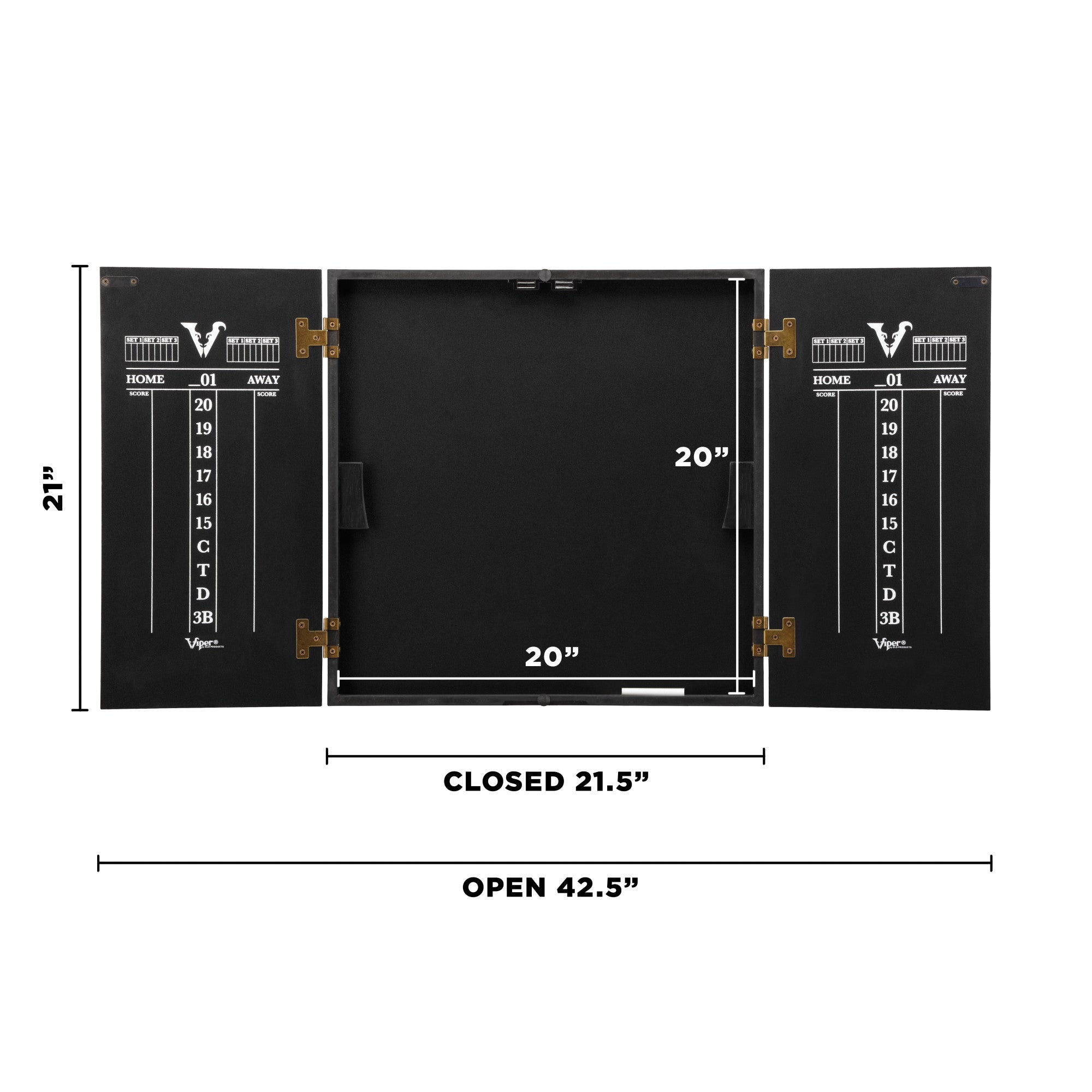 Viper Hideaway Cabinet with Coiled Paper Dartboard & "The Bull Starts Here" Throw Line Marker