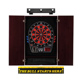 Viper 797 Electronic Dartboard, Metropolitan Mahogany Cabinet, Throw Line Marker & Shadow Buster Bundle