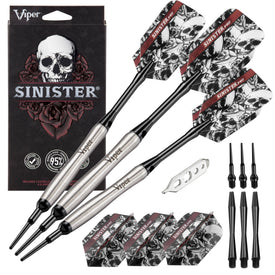 Viper Sinister Tungsten Darts Soft Tip Darts Tapered Barrel 18 Grams and Casemaster Deluxe Pink Nylon Case 