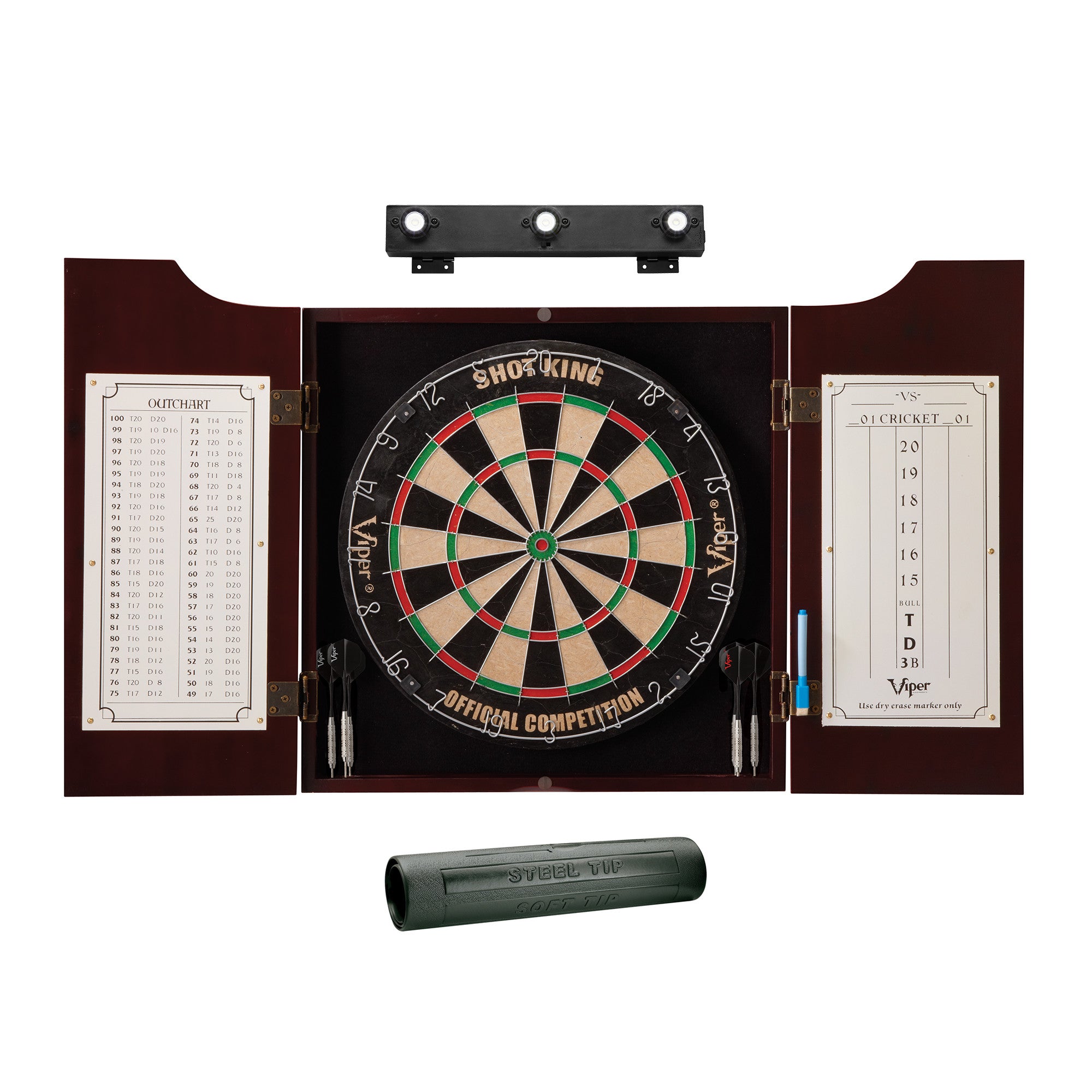 Viper Hudson All-in-One Dart Center, Dart Mat & Shadow Buster Dartboard Light Bundle