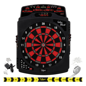 Viper Solar Blast Electronic Dartboard, Metropolitan Cinnamon Cabinet, Laser Throw Line & Shadow Buster Dartboard Light Bundle