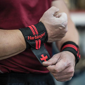 HARBRINGER RED LINE WRIST STRAPS BLK/RD | 1461076