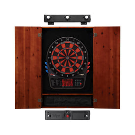 Viper 800 Electronic Dartboard, Metropolitan Cinnamon Cabinet, Laser Throw Line & Shadow Buster Dartboard Light Bundle