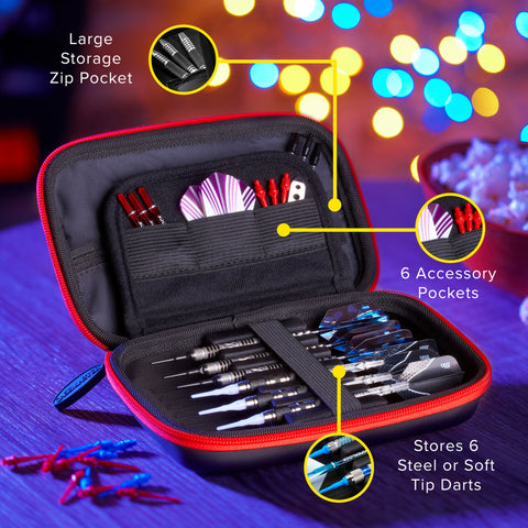 Image of Casemaster Sentinel Dart Case with Red Zipper