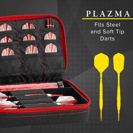 Casemaster Plazma Dart Case Black with Ruby Zipper 