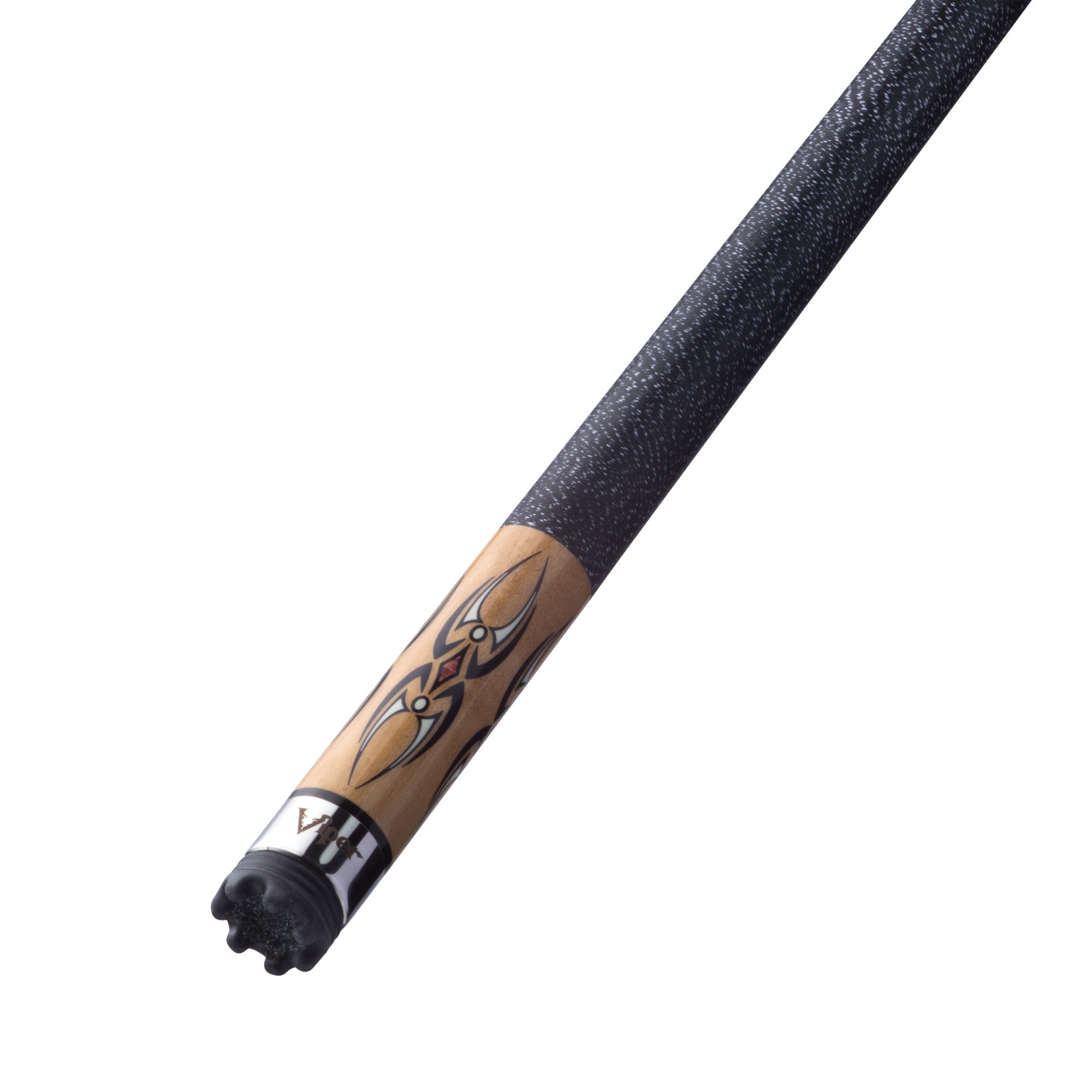 Viper Sinister Series Cue with Black and White Wrap and Brown Stain