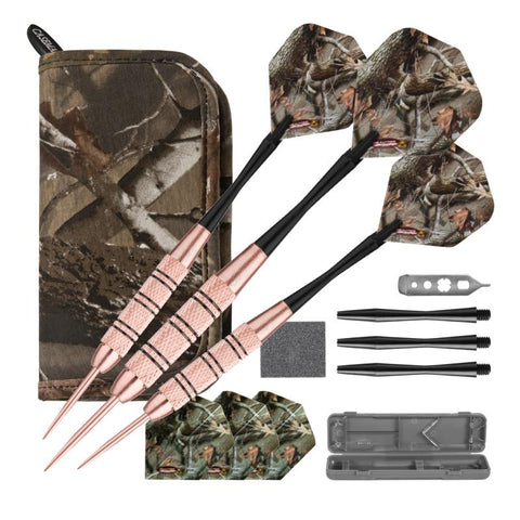 Image of Fat Cat Realtree Hardwoods HD Steel Tip Darts 23gm and Casemaster Realtree Hardwoods Deluxe Camouflage Case