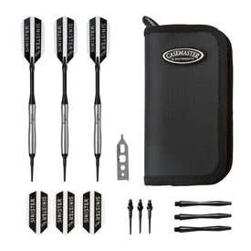 Viper Sinister Tungsten Darts Soft Tip Darts Tapered Barrel 18 Grams and Casemaster Deluxe Black Nylon Case