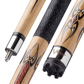 Viper Sinister Series Cue with Black and White Wrap and Brown Stain 