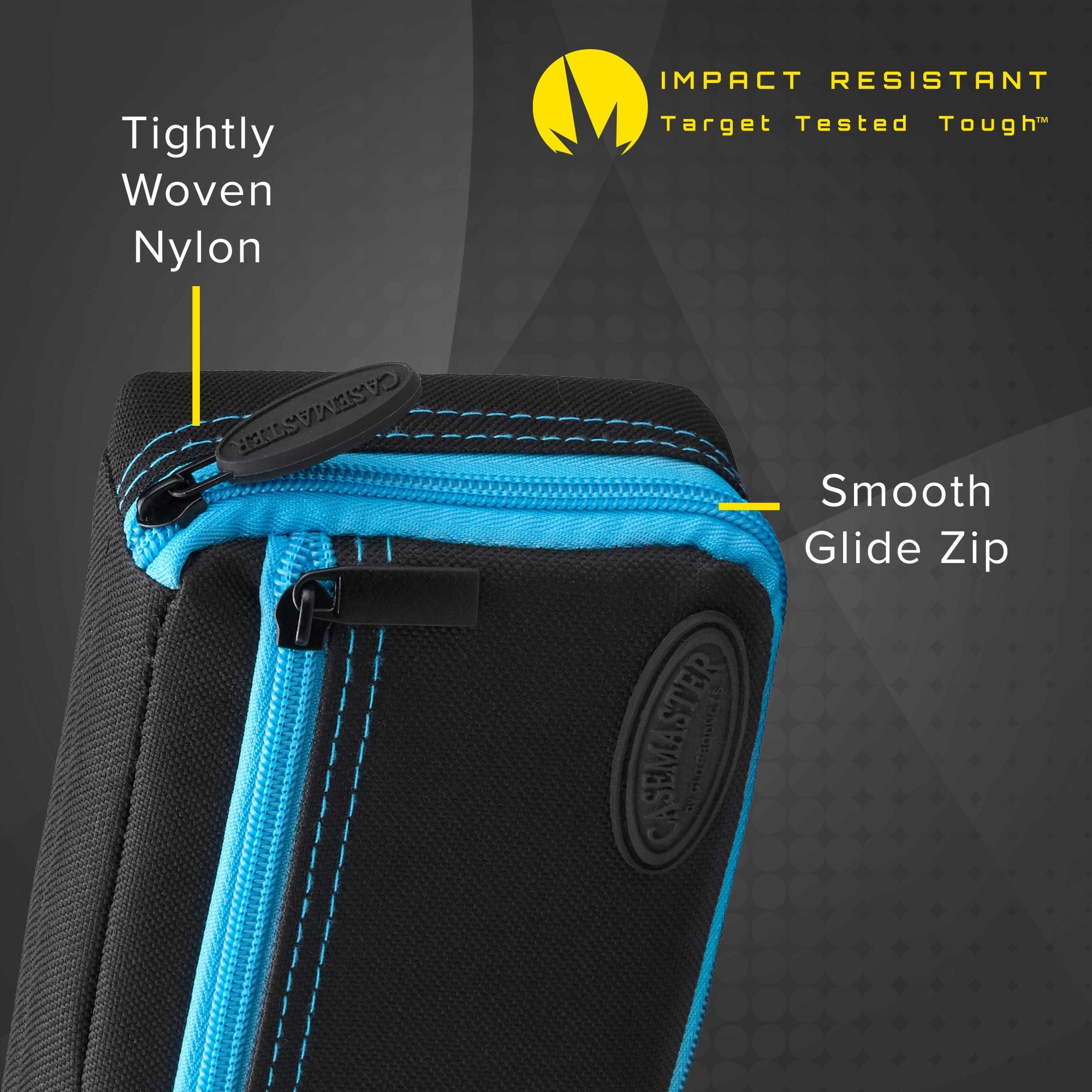 Casemaster Plazma Dart Case Black with Blue Zipper