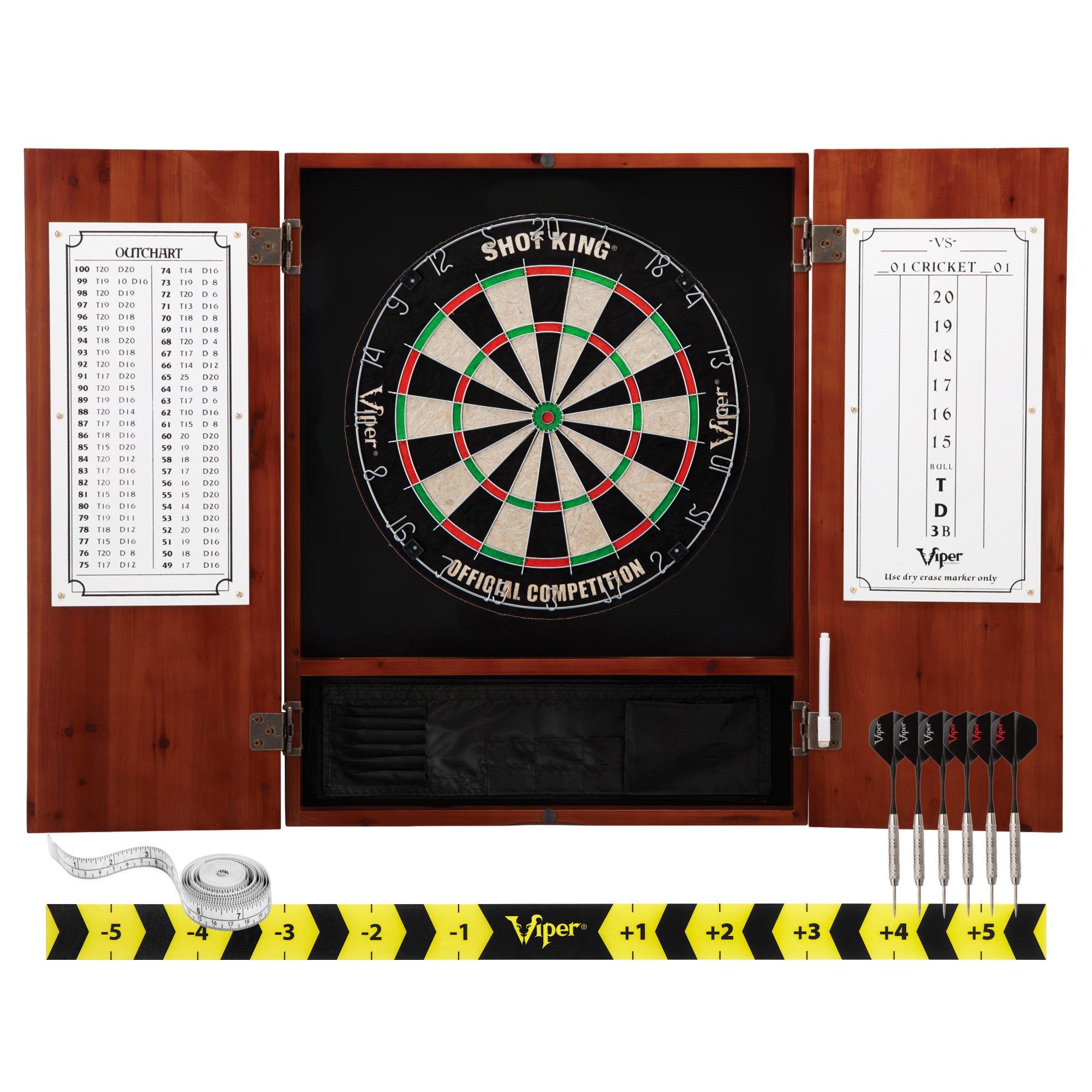 Viper Razorback Sisal Dartboard & Metropolitan Cinnamon Cabinet