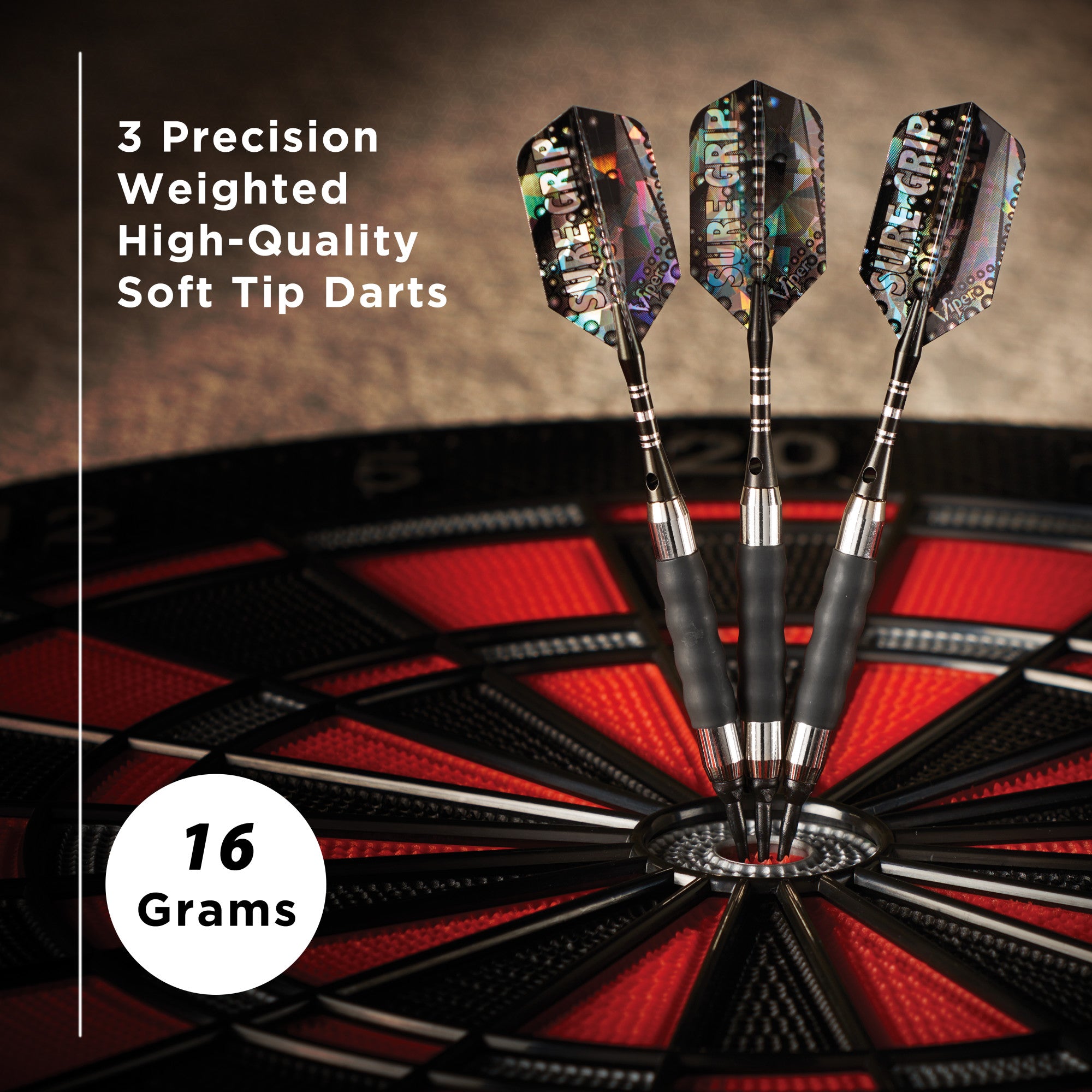 Viper Sure Grip Soft Tip Darts Black