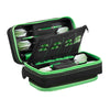 Casemaster Plazma Pro Dart Case Black with Green Zipper and Phone Pocket