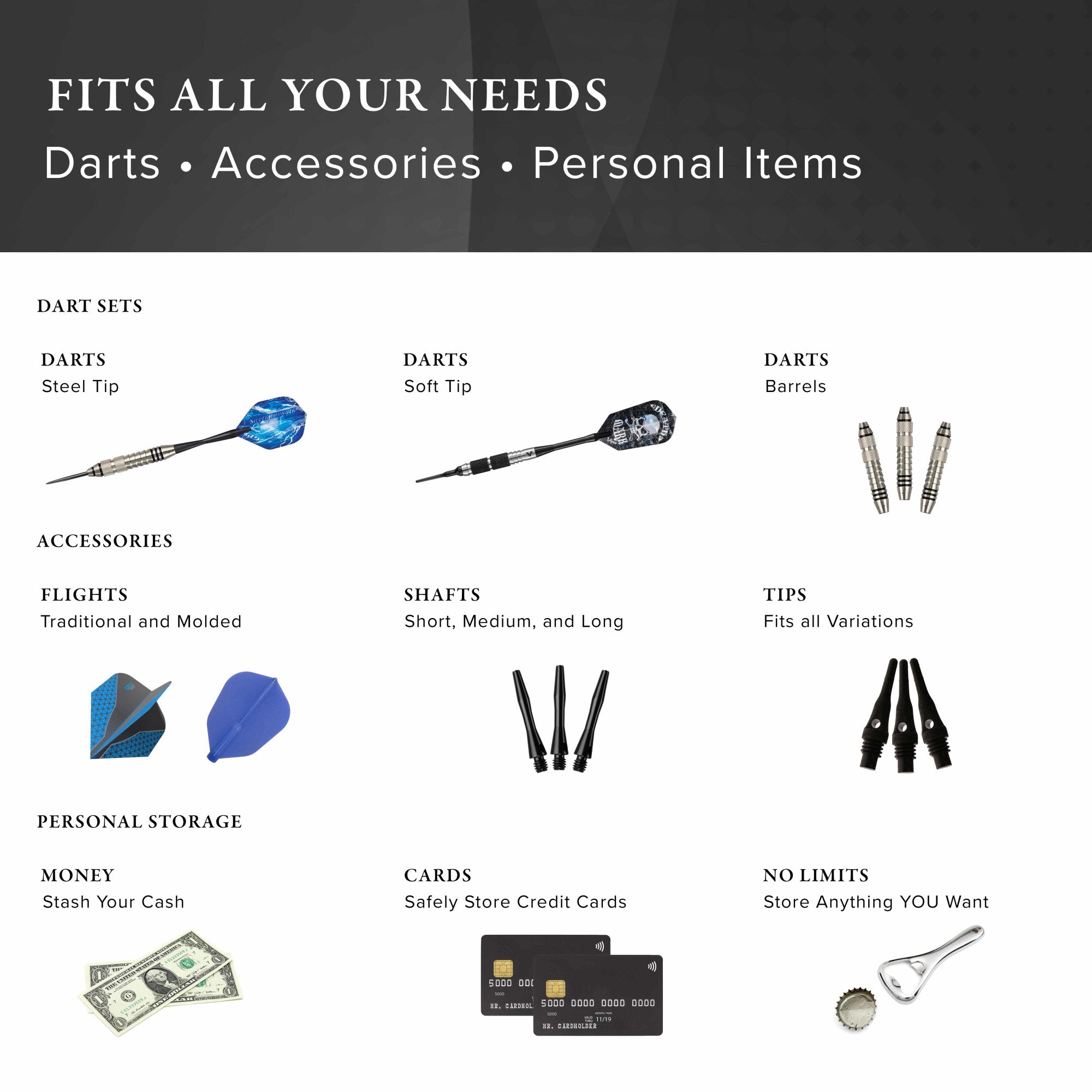 Casemaster Plazma Dart Case Black with Yellow Zipper