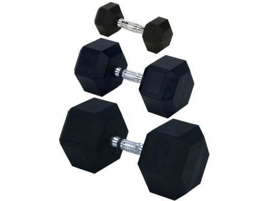 Rubber Hex Dumbbell Set (55-100 lb.) - HomeFitPlay