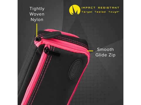 Image of Casemaster Plazma Plus Dart Case Black with Pink Zipper and Phone Pocket - HomeFitPlay
