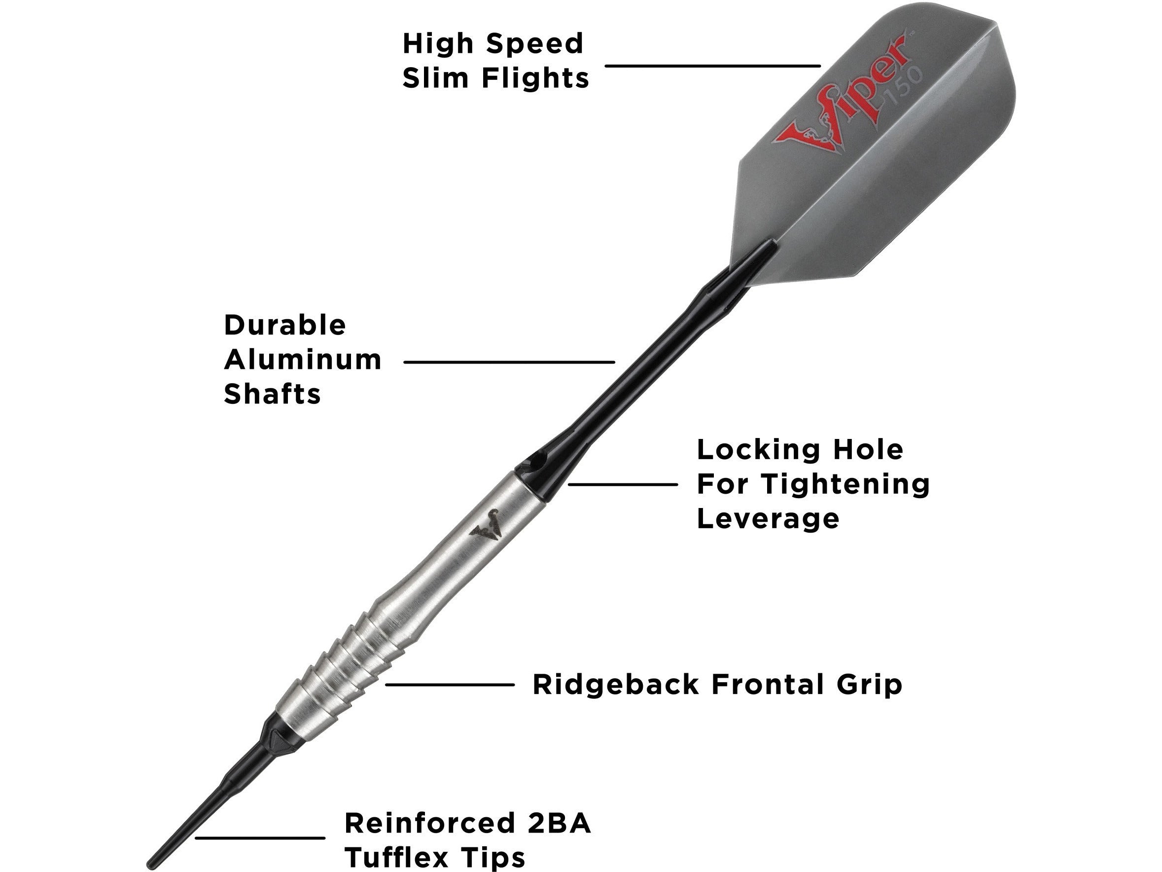 Viper V-Factor 90% Tungsten Soft Tip Darts Shark Fin Barrel 20 Grams - HomeFitPlay