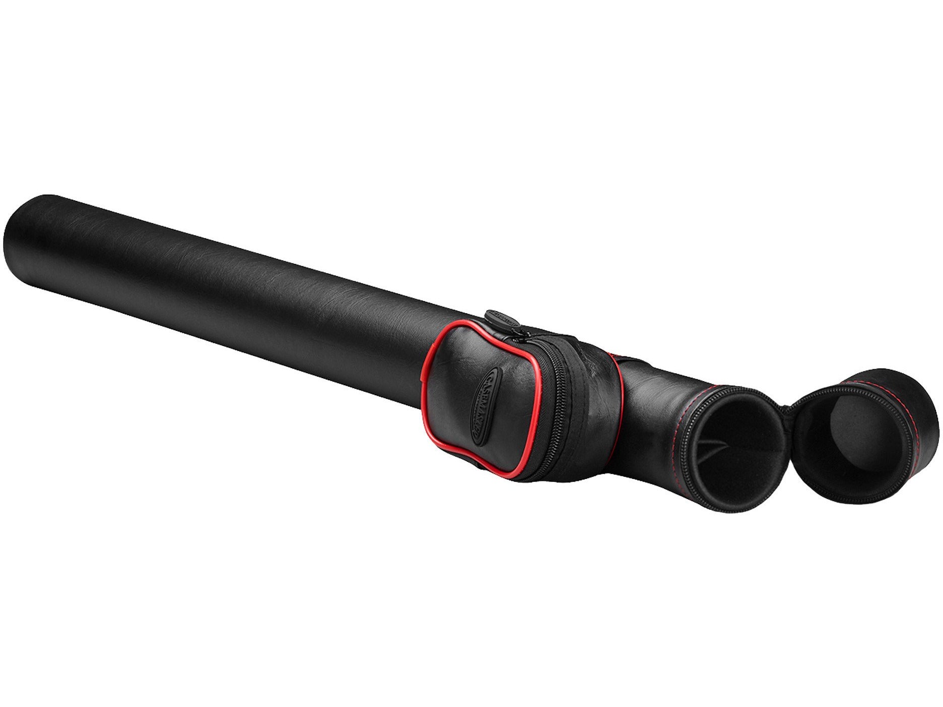 Casemaster Q-Vault Supreme Black with Red Trim Cue Case - HomeFitPlay