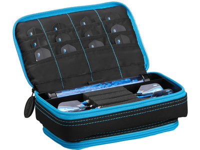 Casemaster Plazma Plus Dart Case Black with Blue Zipper and Phone Pocket - HomeFitPlay