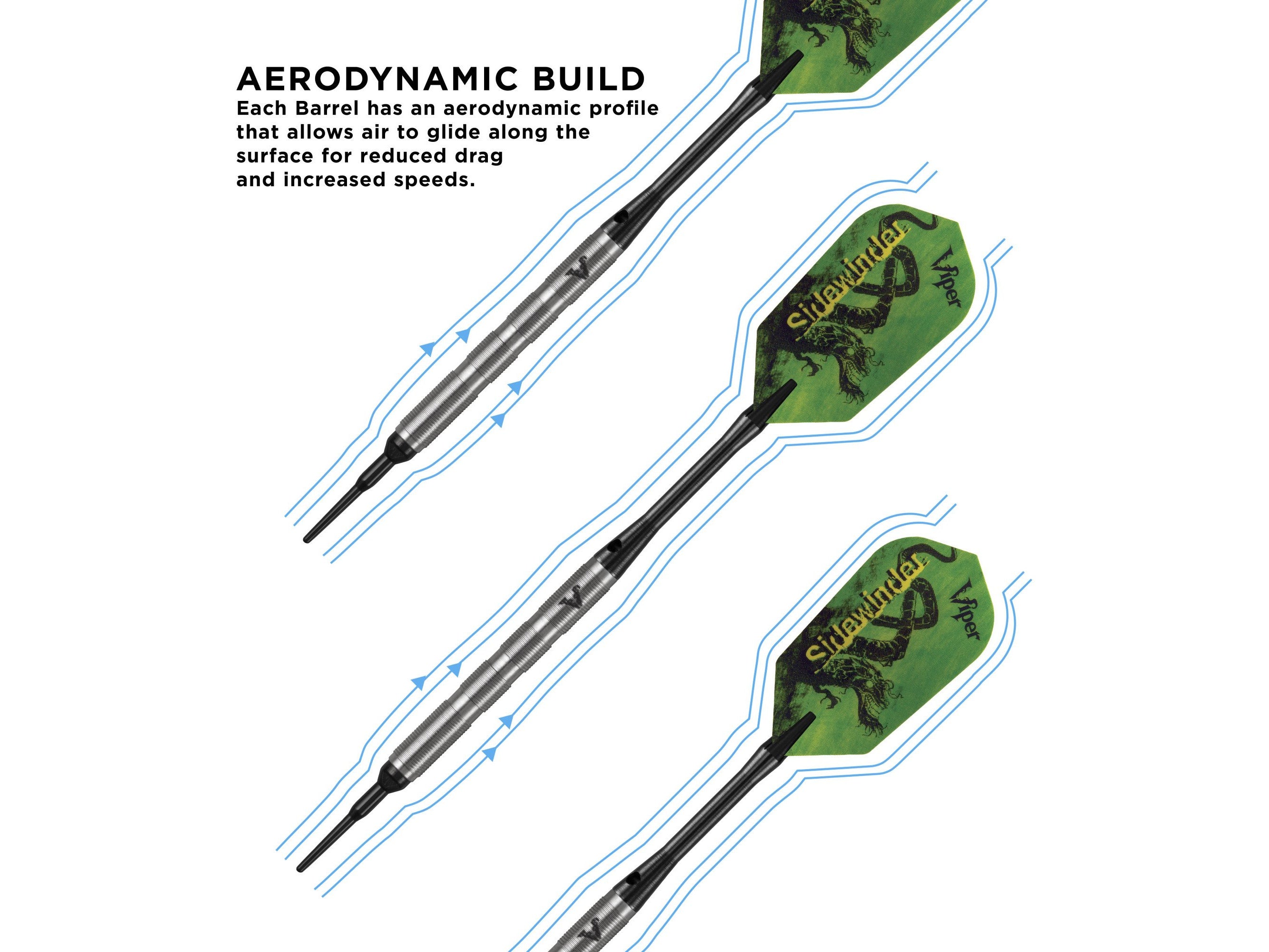Viper Sidewinder 80% Tungsten Soft Tip Darts Ringed Barrel 18 Grams - HomeFitPlay